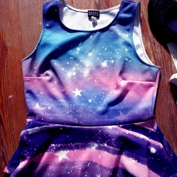 Joyce Leslie Tops - Galaxy print stars galactic Colorful joyce Leslie